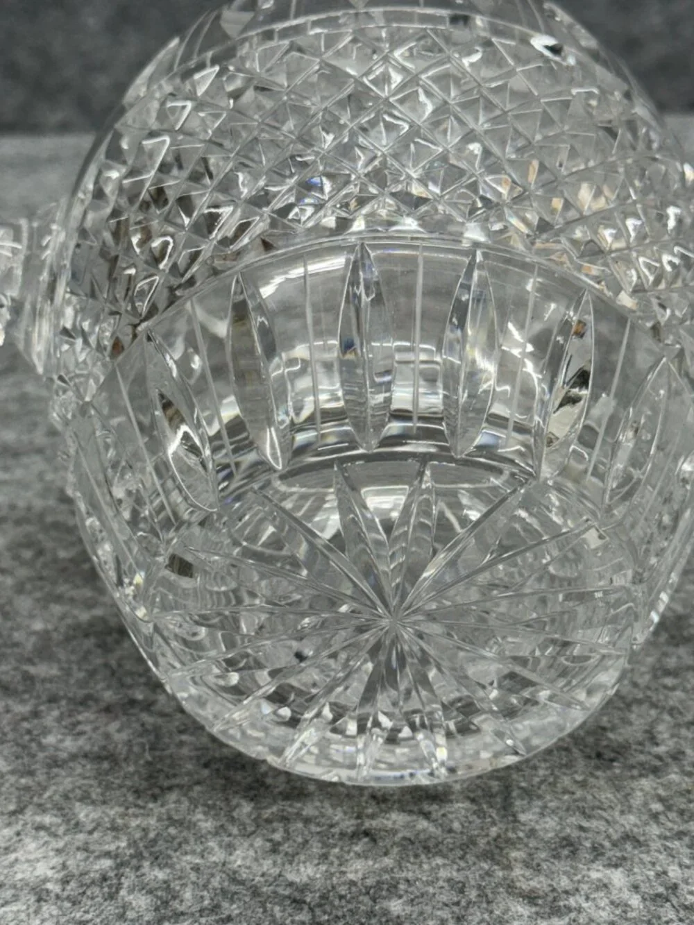 Vintage Ceska Lead Crystal Ice Bucket / Wine Chiller with Integrated Tab Handles